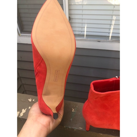 Steven By Steve Madden Shoes | Steven Steve Madden Logic Red Suede Heeled Booties | Poshmark